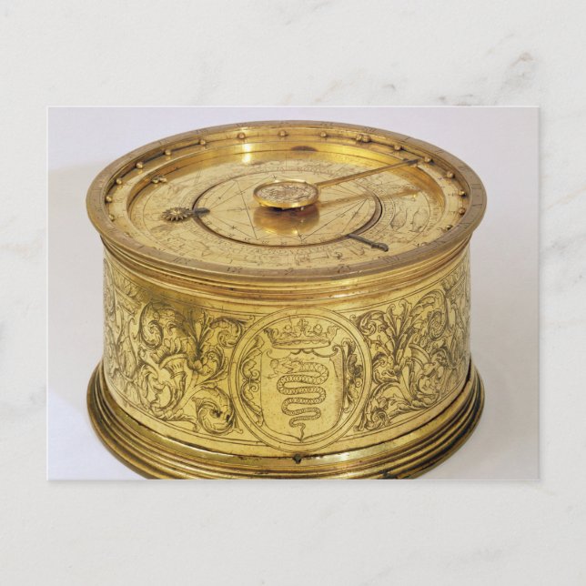 Den första vår-styrda klockan med fusk, 1525 vykort (Framsida)