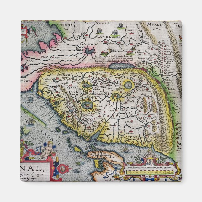 Den första Westerna atlasChinan | 1584 Magnet (Framsidan)