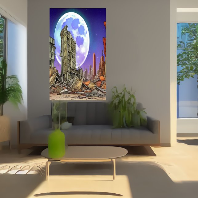 Den förstörda staden | AI Art Poster (Skapare uppladdad)