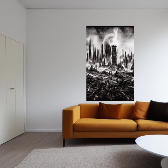 Den förstörda stadens fasa | AI Art Poster (Skapare uppladdad)