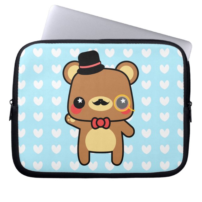 Den förtjusande bärbar dator för mustaschen för laptop sleeve (Framsidan)