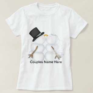 Den förtjusande kyssande snögubben kopplar ihop tee shirt