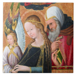 Den förväntansfulla madonnan med Sankt Josef Kakelplatta
