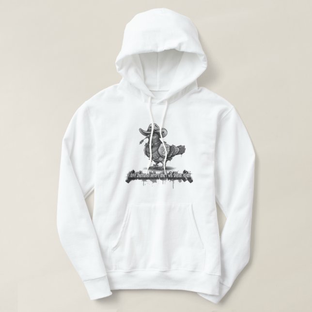 Den fräcka duvan: 3D Graffiti Monokrom  Hoodie (Design framsida)