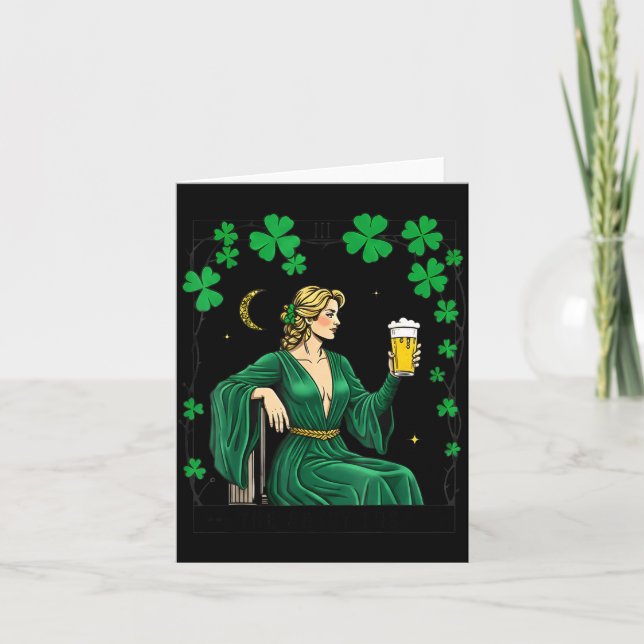 Den fräcka tjej tarotkort st patricks dag irländsk kort (Framsida)