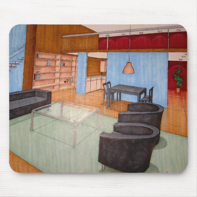 Den framförda rummusen vadderar musmatta (Framsidan)