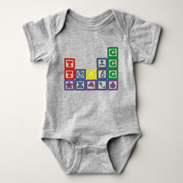 Den framtida biologen Blockar av Baby Bodykostymer T Shirt (Framsida)