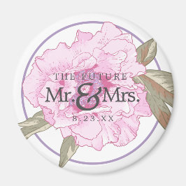 Den framtida herr och fru blombröllop sparar datum magnet