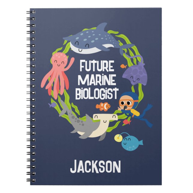 Den framtida marina biologen Spiral Anteckningsbok (Framsidan)