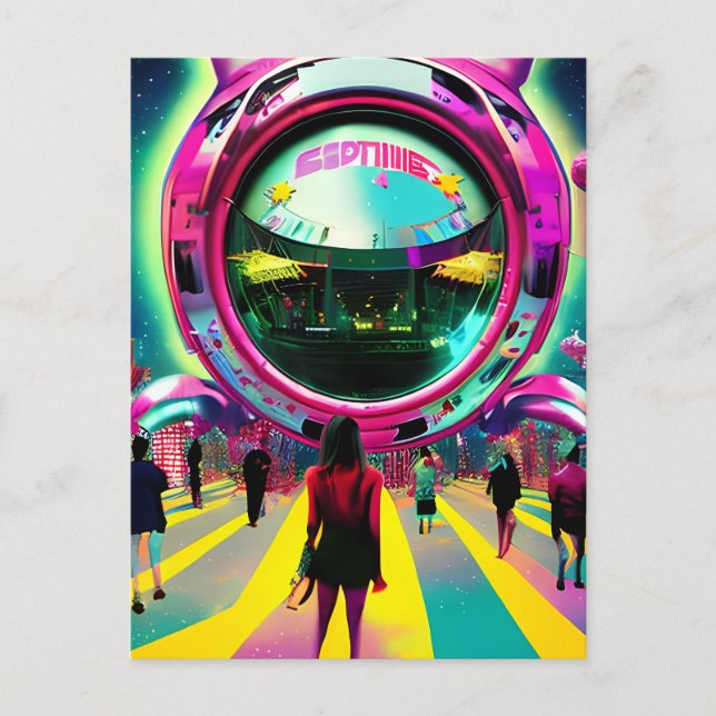 Den framtida marknaden vykort (Framsida)