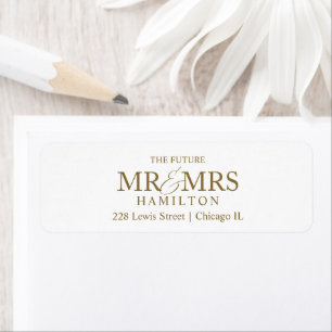 Den framtida Mr och Mrs Save Date-Returadressen Returadress Etikett
