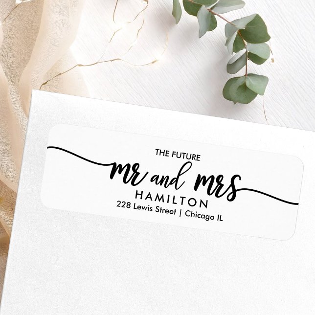 Den framtida Mr. och Mrs. Save the Date Returadres Returadress Etikett (Skapare uppladdad)