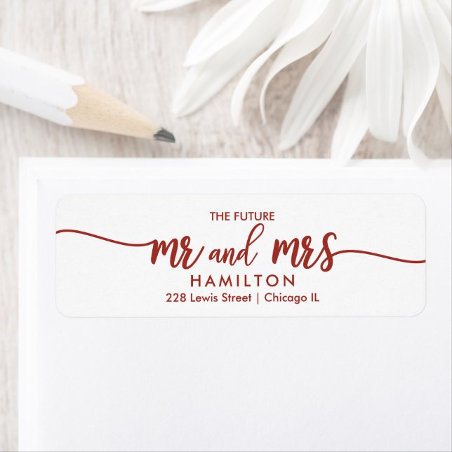 Den framtida Mr. och Mrs. Save the Date Returadres Returadress Etikett (Insitu)