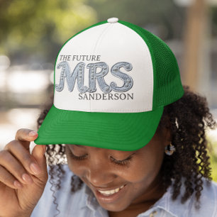 Den framtida Mrs Bride Faux Broderad Lapp Keps