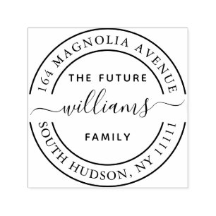 Den framtida Mrs. och Mrs. Family Calligraphy-Logo Självfärgande Stämpel