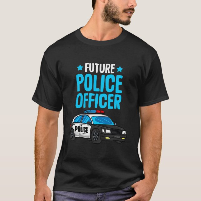 Den framtida polismannen Policeman Cop Boys Kids T T Shirt (Framsida)
