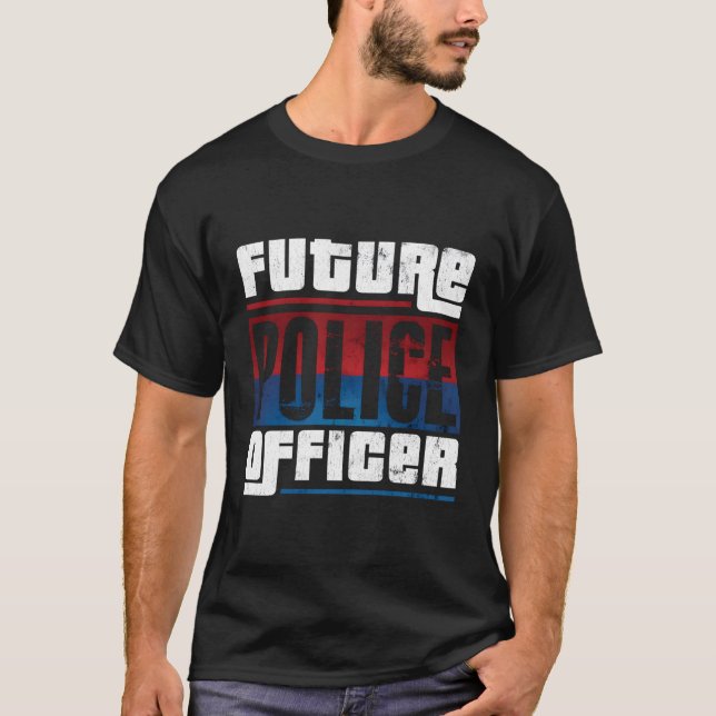 Den framtida polismannen Policeman Funny Cop Gift  T Shirt (Framsida)