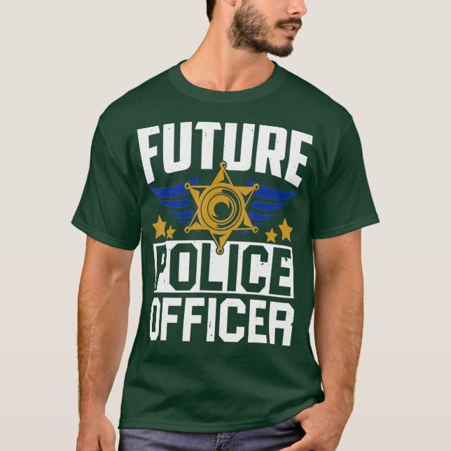 Den framtida polismannen Uniform Hat Funny Pun T Shirt (Framsida)