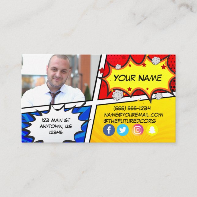 Den framtida stiftelsen Superhjälte 2 Visitkort (Framsida)