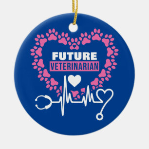 Den framtida veterinären Doktor Animals Älskare Julgransprydnad Keramik