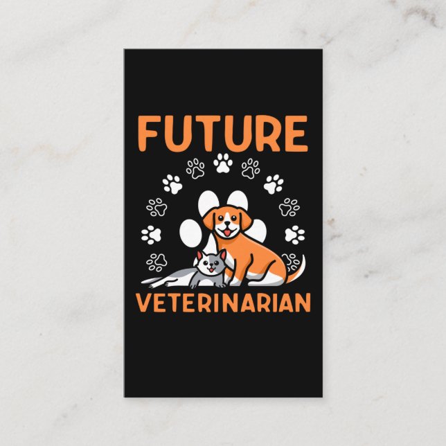 Den framtida veterinären Student Vet Tech Djurälsk Visitkort (Framsida)
