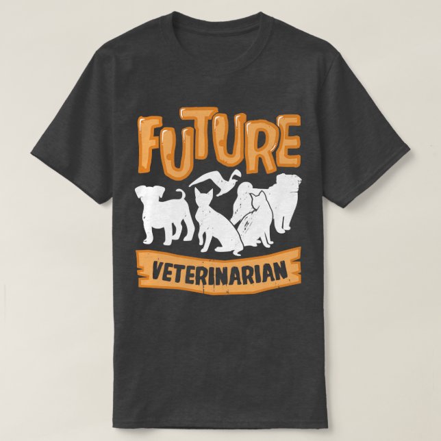 Den framtida veterinären Vet School Student Gift T Shirt (Design framsida)