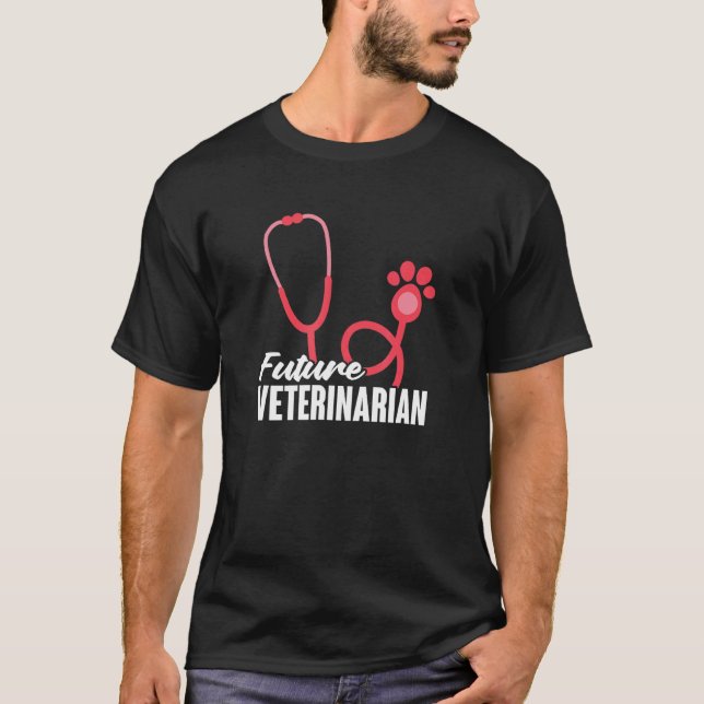 Den framtida veterinären Vet Veterinary Student St T Shirt (Framsida)