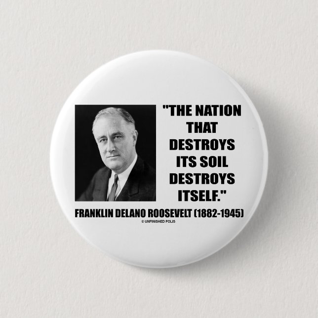 Den Franklin Delano Roosevelt nationen förstör Knapp (Framsida)