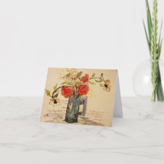 Den franska blommigten noterar vid konstnären, Lu Kort