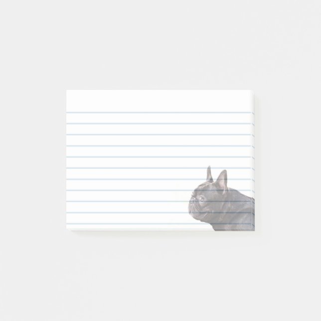Den franska bulldoggen postar det noterar post-it block (Framsida)