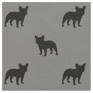 Den franska bulldoggen Silhouettes Tyg