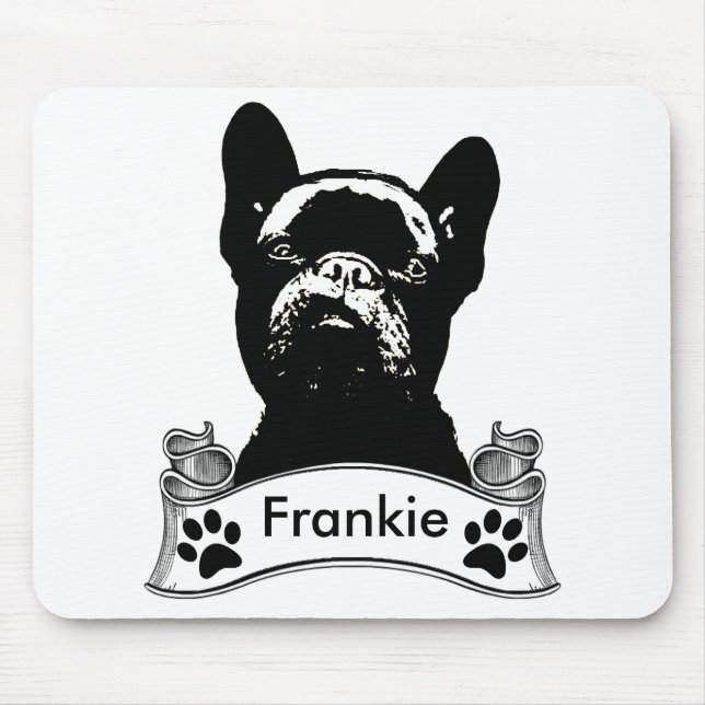 Den franska bulldoggen stencilerar personlig musmatta (Framsidan)