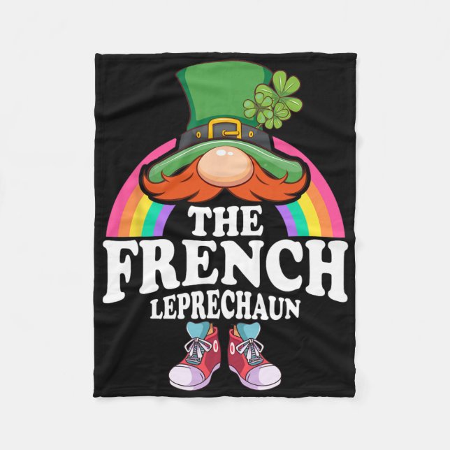 Den franska leprechaun St Patricks Day kostym  Fleecefilt (Framsidan)