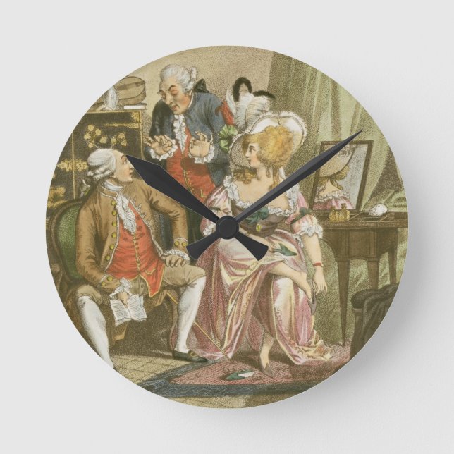 Den franska logen som inristas av P.W. Tomkins Rund Klocka (Framsida)