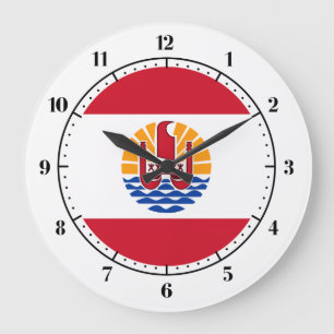 Den franska Polynesian flagga tar tid på Stor Klocka