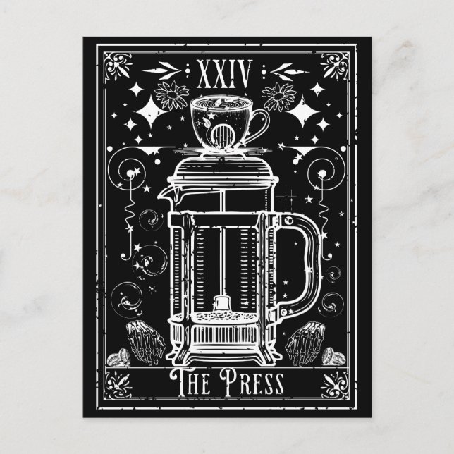 Den franska presskaffekortet för tarot vykort (Framsida)