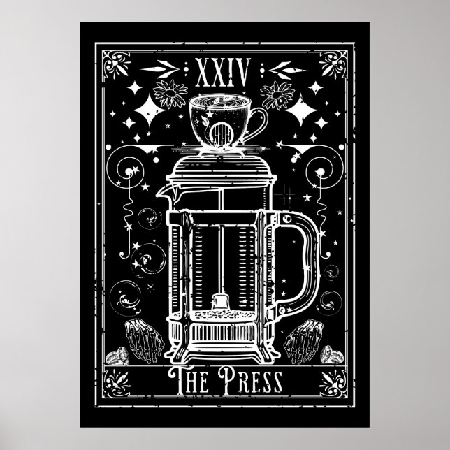 Den franska presskaffets tarotkort poster (Framsidan)
