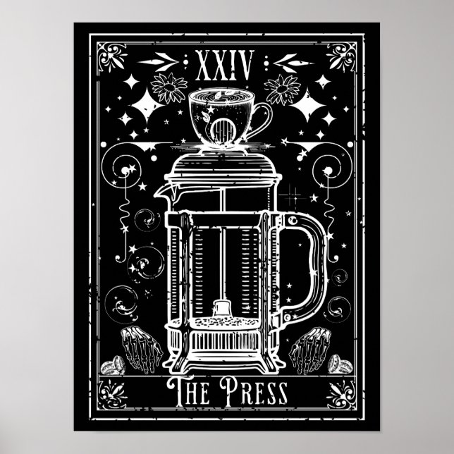 Den franska presskaffets tarotkort poster (Framsidan)