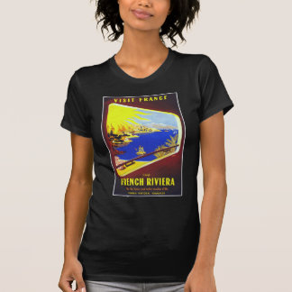 Den franska Riviera vintage resoraffischen T Shirt