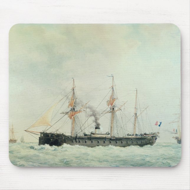Den franska slagskeppet, "La Gloire", 1880 Musmatta (Framsidan)