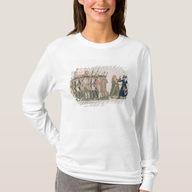 Den franska vowen 'bor Long frihet eller Die T Shirt (Framsida)