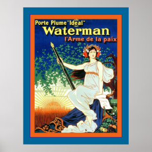Den franska watermanen skrivar poster