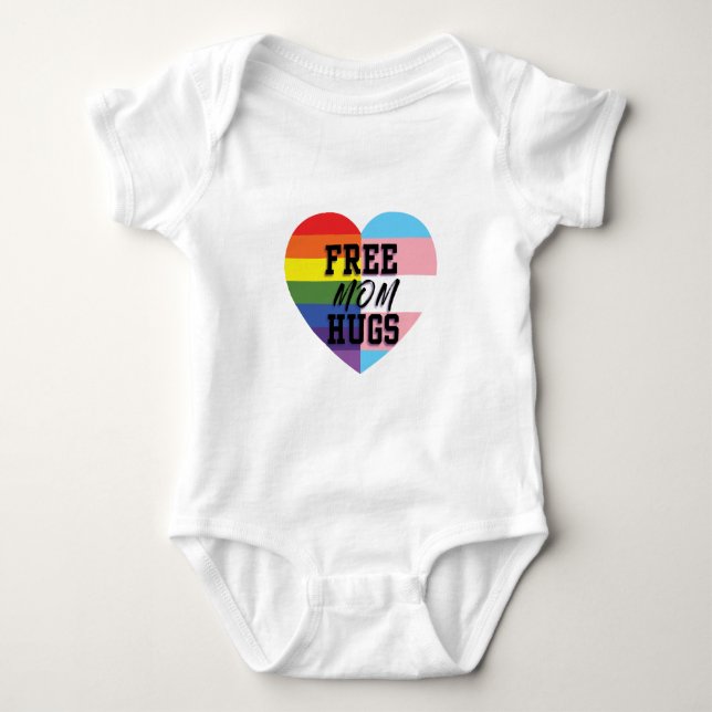 Den fria mamman kramar LGBTQ-baseball Jersey T Shirt (Framsida)