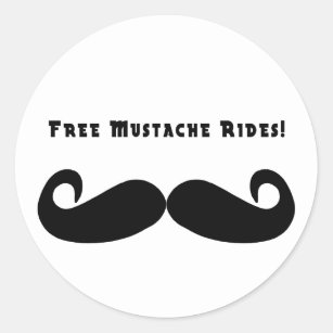 Den fria mustaschen rider klistermärken