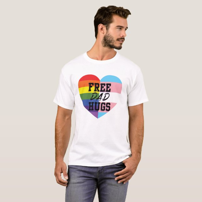Den fria pappan kramar skjortan för LGBTQ T Shirt (Hel framsida)