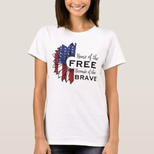 Den fria patriotiska solrosans hem t shirt