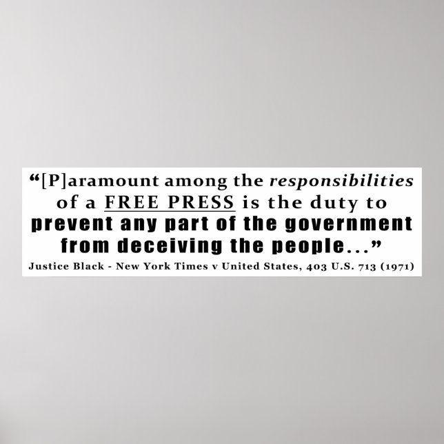 Den fria pressens Fodral-lagens ansvar Poster (Framsidan)