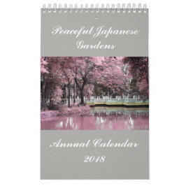 Den fridsamma japanen arbeta i trädgården den kalender