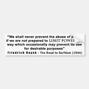 Den Friedrich Hayek vägen till serfdomen begräns Bildekal