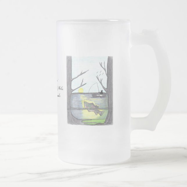 Den frostade Glass muggen för fiskare…… Frostat Ölglas (Höger)